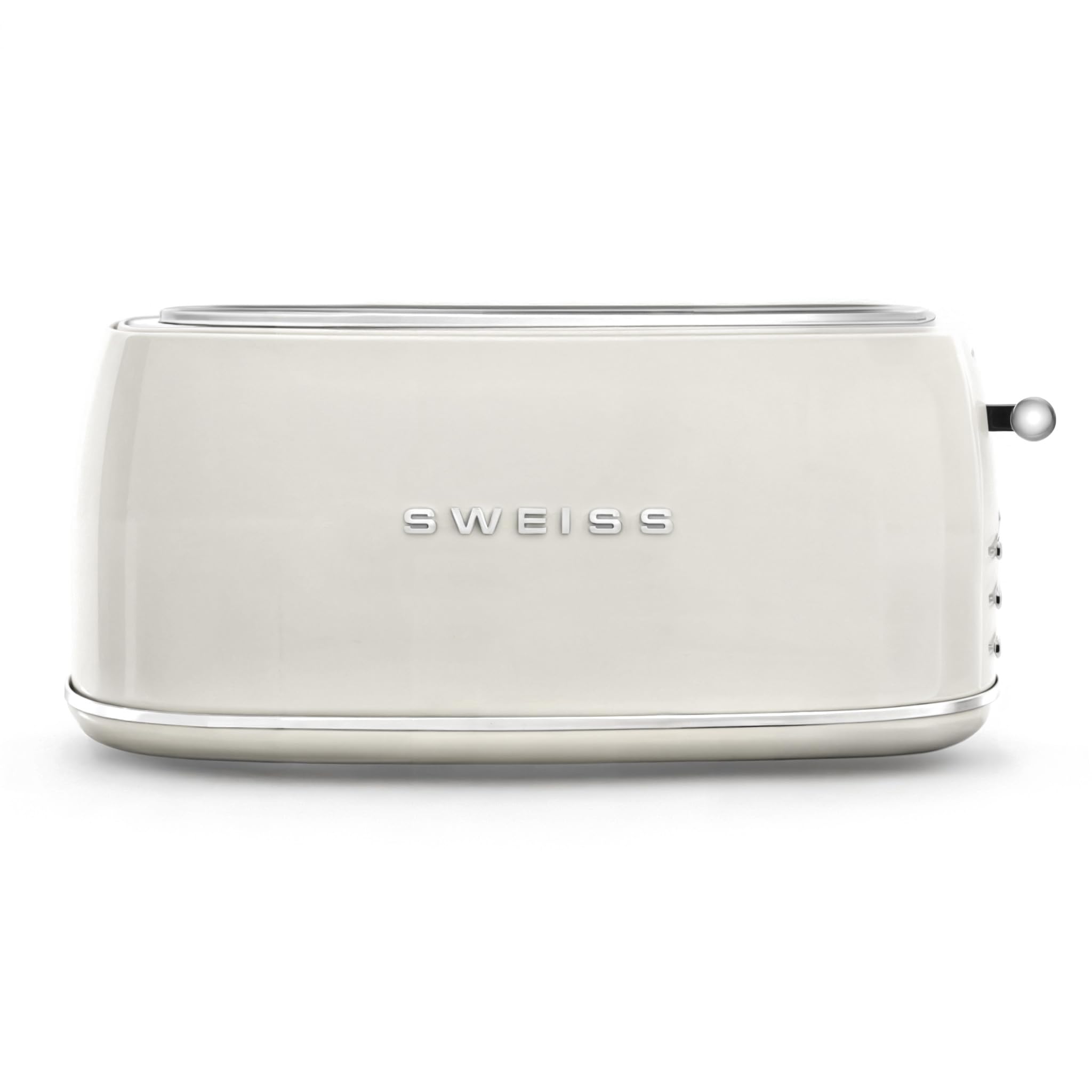 SWEISS Grille Pain Toaster GRV8 vintage, 2 Fentes, 6 Niveaux de puissance, Décongélation, Spécial Baguettes, Rapide et Uniforme, Nettoyage Facile, Tiroir ramasse-miettes, Beige, 1500 W
