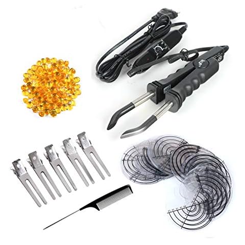 Amesun Profesional Hair Extension Iron Keratin Bonding Tools Fusion Heat Connector Ajustable Temperature Fusion Heat Connector (Black) Cover