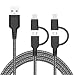 Produktbild RUKINI iPhone Ladekabel, 2pack 1.5M Lightning USB Kabel, [MFi Zertifiziert] 2 in 1 Lightning Micro USB Charge Kabel, Lightning Micro USB 2-in-1, kompatible mit iPhone 11 Pro/X max/8 Samsung Sony