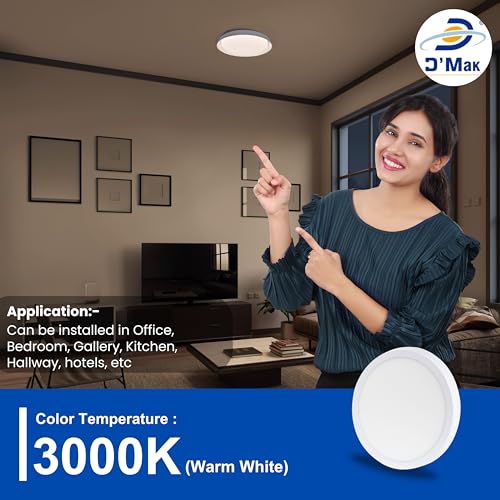 Image of D'Mak 15 Watt Round LED Surface Panel Light Warm White (Pack of 1)