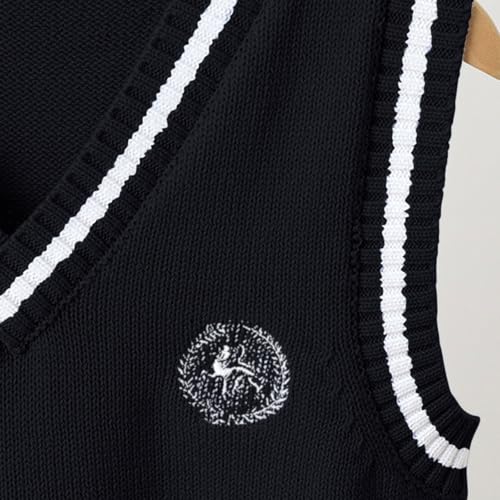 Boys Girls School Uniform Sweater Vest V Neck Casual Aesthetic Knit Sleeveless Kids Fall Winter Cute Cotton Slim Fit Clothes3