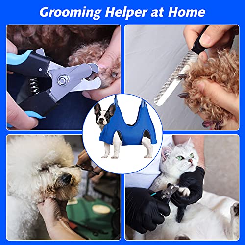 Ateson Pet Grooming Harness For Small Dogs & Cats With Nail Clippers/Nail Trimmers/Grooming Scissors, Dog Grooming Hammock For Nail Trimming, Pet Grooming Sling Helper, Blue, S #TOP6