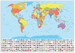 Map of The World Detailed Large Poster for Home or Office A2 Size