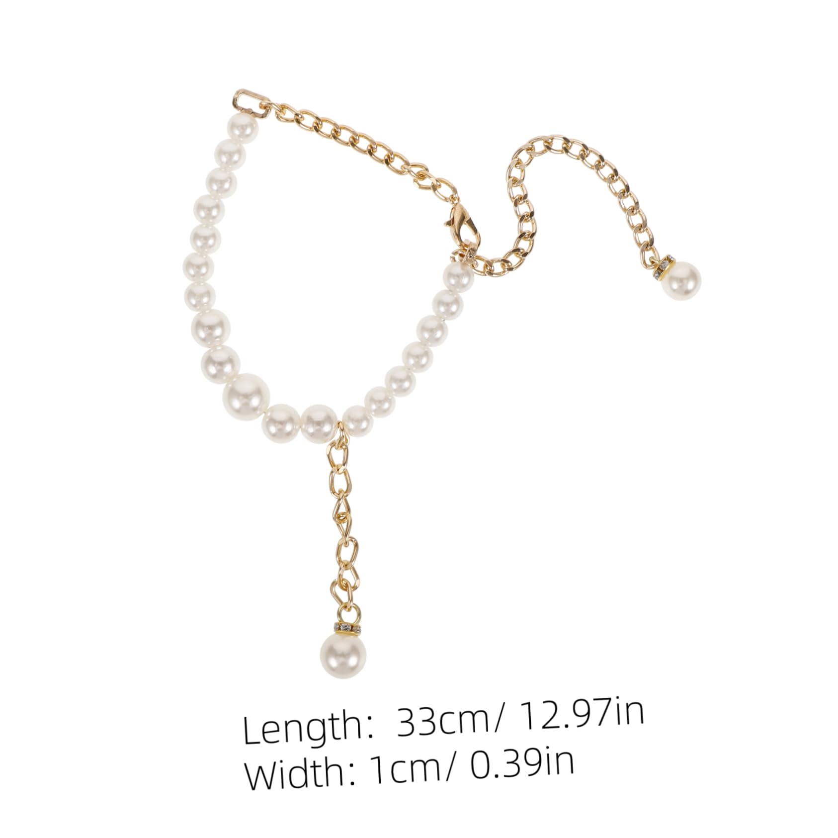 Healeved Fashionable Pearl Decorated Shoelaces for High Heels Detachable Non-slip Long Lasting