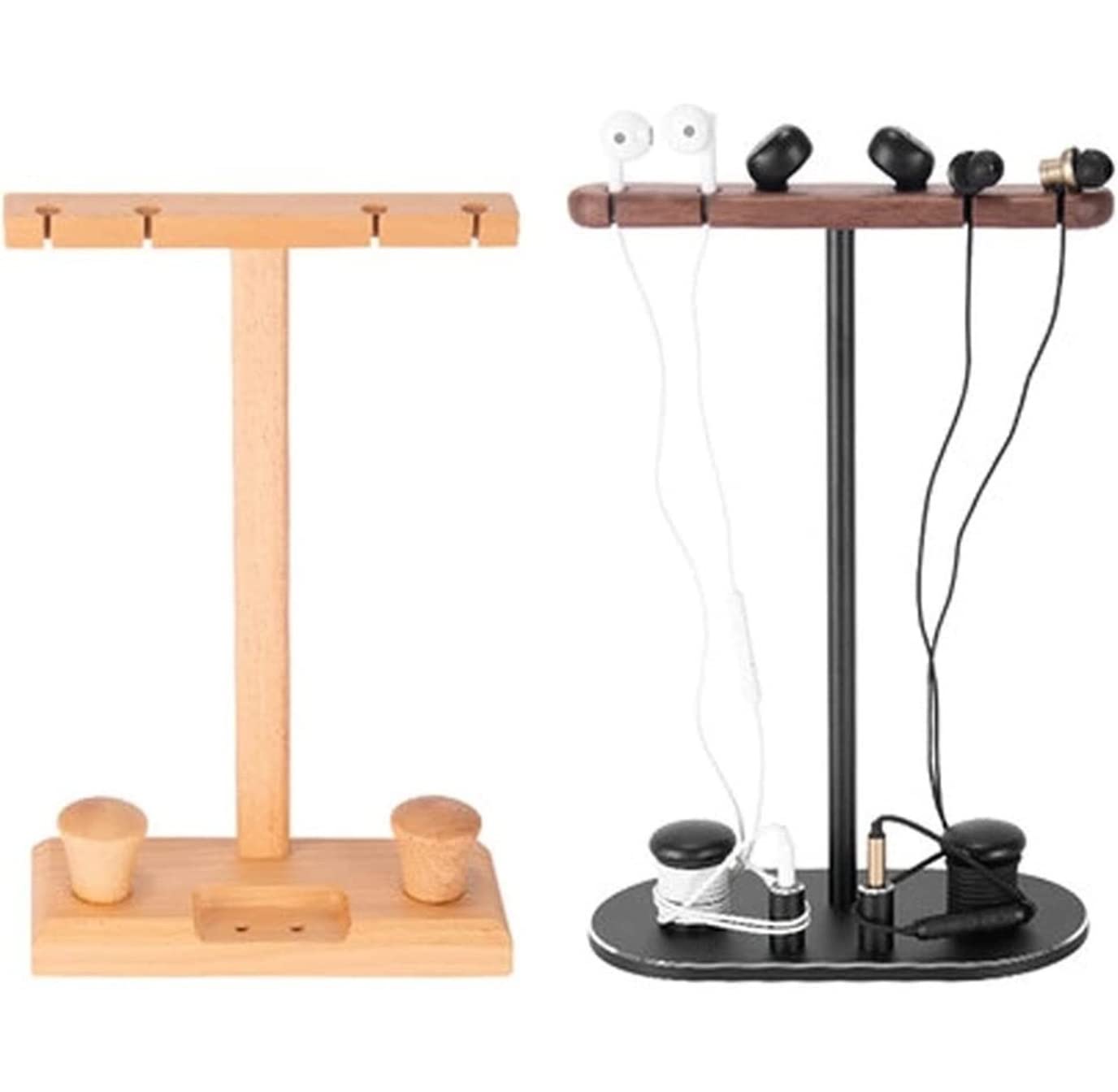 Supporto Cuffie Stand Cuffie Supporto Per Doppio Auricolare In Legno Massello Con Supporto Per Colonna Di Avvolgimento Adatto Per Auricolari Supporto per Cuffie ( Blue : Bronze , Size : As shown )