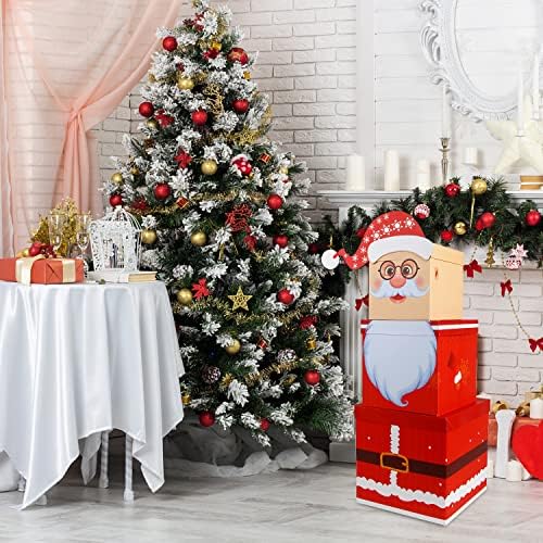 DIYASY Christmas Stacking Boxes, 3 Pieces Decorative Boxes Novelty Present Boxes for Christmas Decorations