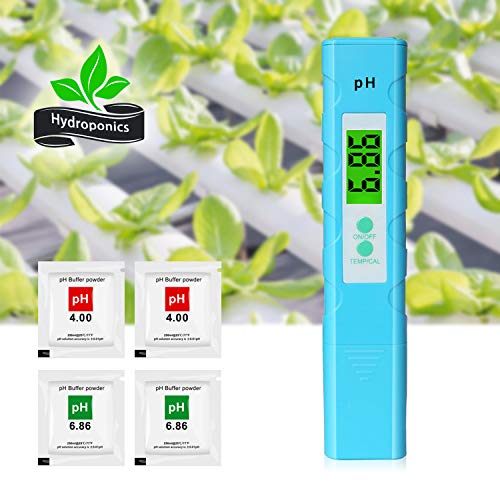 High Accuracy ph Tester Digital, Ph Meter for Water Hydroponic Aquarium Laboratory (Blue)