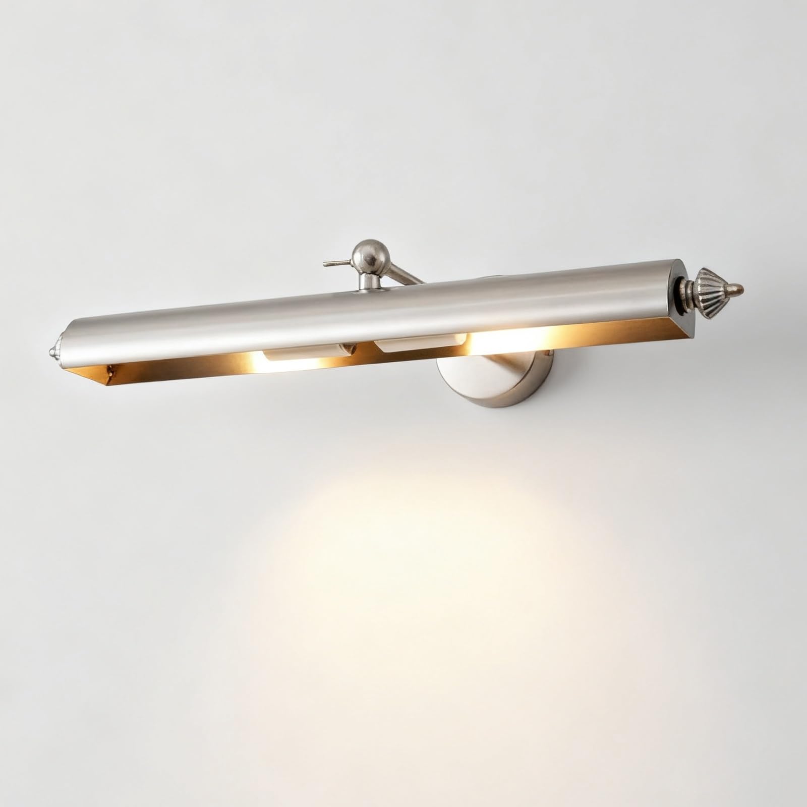 Lampadari da bagno vintage, luci di cortesia a 2 luci sopra lo specchio, braccio regolabile e scalabile, luci for quadri for interni cablate, lampada moderna a parete(Sand Nickel)