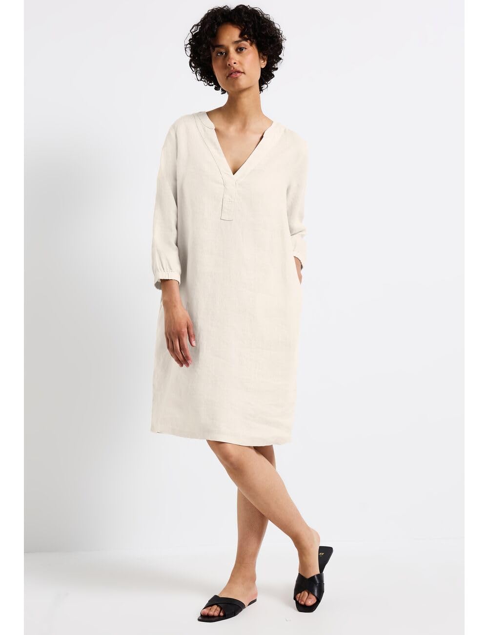 Street One Damska sukienka tunika z lnu, Moonstone Sand, 36