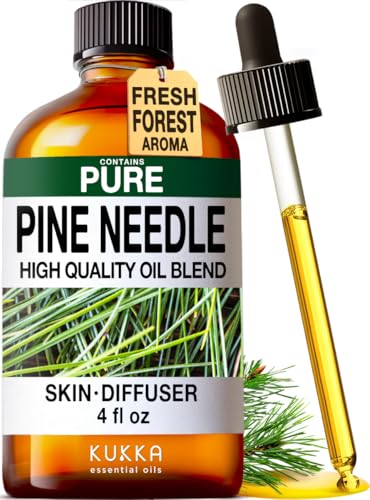 KUKKA Pine Needle Essential Oils - 4 Fl Oz - for Hair, Skin, Diffuser, Aromatherapy & DIY Soap Making Scent