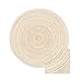 famibay Round Placemats, Round Braided Place Mats for Dining Table Heat Insulation Table Mats for Kitchen 15 inches(Beige,Set of 6)