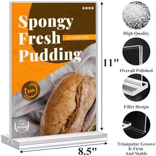 image for Arrobust Acrylic Sign Holder 8.5 x 11, Double Sided Clear Acrylic Disp