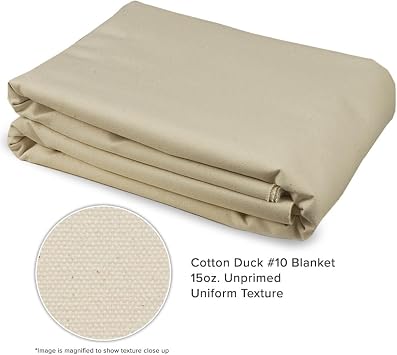 Creative Mark Unprimed Cotton Duck Deluxe Canvas Roll - 10 Army Duck Roll - 60 x 30 Yards - Smooth Texture Canvas, Portrait and Realism - Bulk Un-Stretched Duck Canvas Fabric for Artists