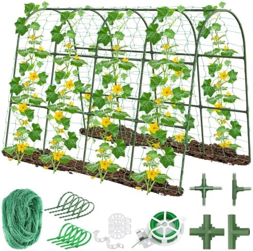 Best Trellis for Sweet Peas: What You Never Knew You Needed 5 Emquito Cucumber Trellis for Raised Bed Garden, U-Shape Arch Trellis for Climbing Plants Outdoor, Metal Vegetables Trellis with Netting, Garden Trellis for Cucumber Plants Sweet Pea Bean