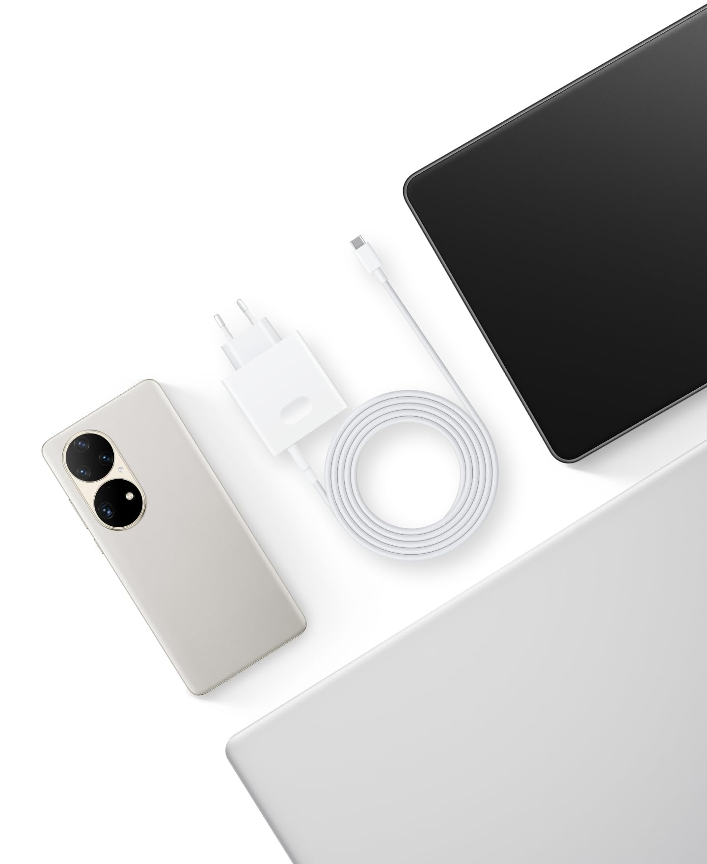 90W Supercharge Ladegerät mit 1M USB C Ladekabel Original USB-C Adapter für Huawei MateBook X Pro 2025, 2024, 2023, 2022, 2021, MateBook 16 16s 14 D 16 D15 D14, Matepad