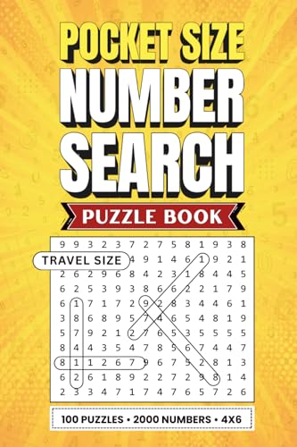 Pocket Size Number Search Puzzle Book: 2000 Hidden Numbers Across 100 Fun Puzzles | Mini Compact 4" x 6" Travel Size Brain Challenge for Adults, Teens & Puzzle Lovers | Includes Solutions image 2