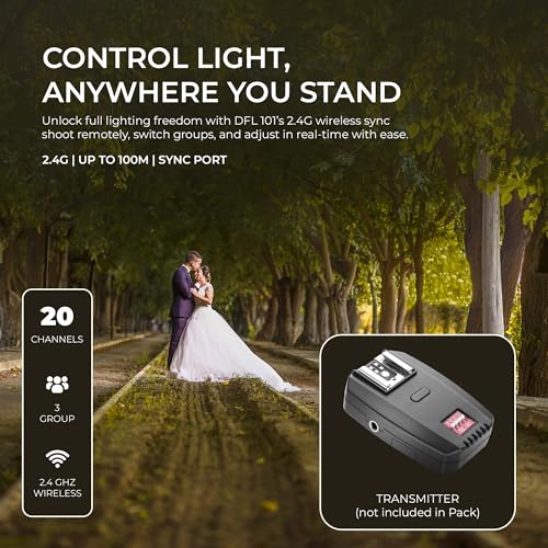 Image of Digitek (DFL 101) Electronic Flash Speedlite with Wireless Triggering, GN40, 0.1-5s Recycle Time, 0-270 Vertical Rotation, 5600K Color Temp, for Canon, Nikon, Sony, Fujifilm, Olympus DSLR Cameras