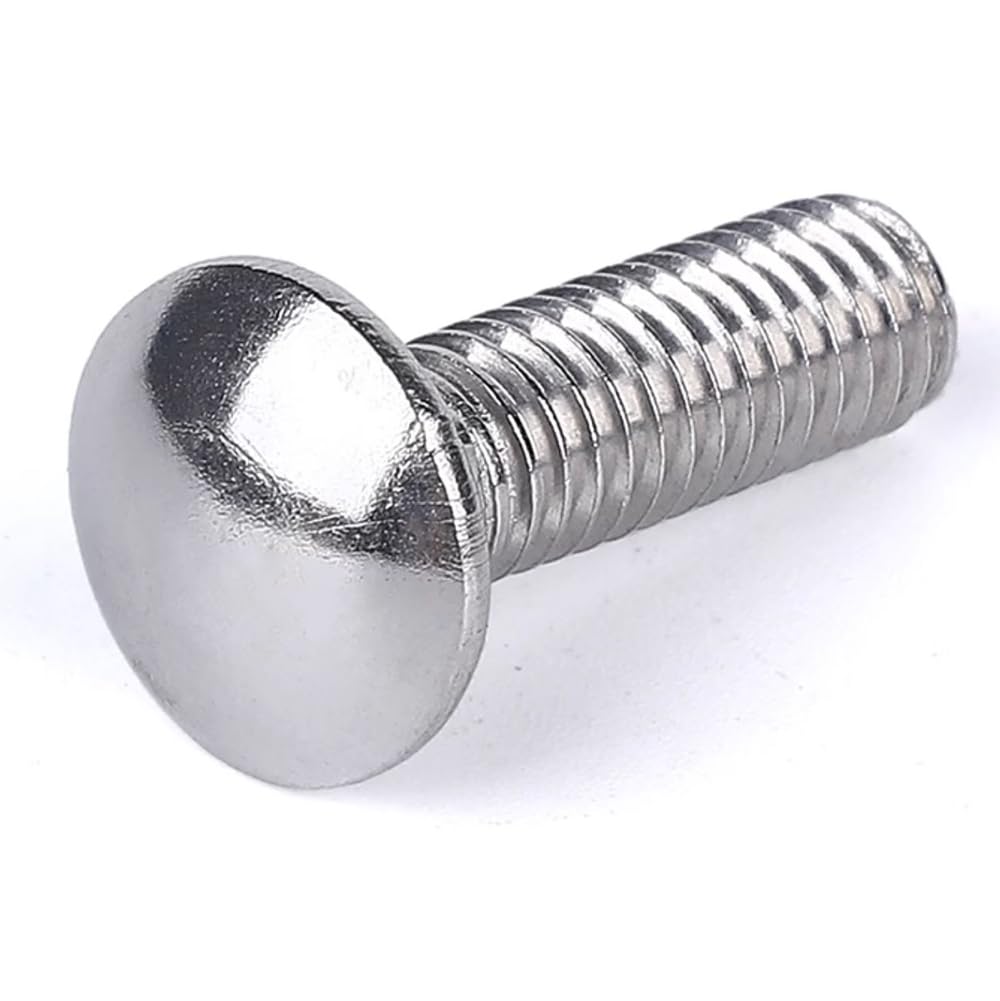 Cilky 2pcs Square Root Round Head Bolt M10 Carriage Bolt Neck Carriage Bolt 304 Stainless Steel Round Head Square Neck Metal Screws(M10*50)