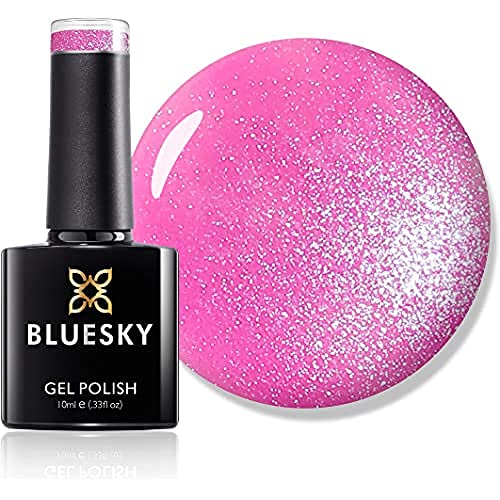 Bluesky Gel Nail Polish, Honeysuckle Sj16, Bubblegum, Dark, Glitter, Pink, Long Lasting, Chip Resistant, 10 ml (Requires Curing Under UV LED Lamp)