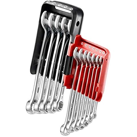 FACOM 440.JP12A Set of 12 Metric Combination Ratchet Spanners on Portable Case, Silver Cover