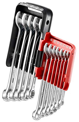 FACOM 440.JP12A Jeu de 12 Clé Mixtes à cliquet métriques sur étui portatif, Argent