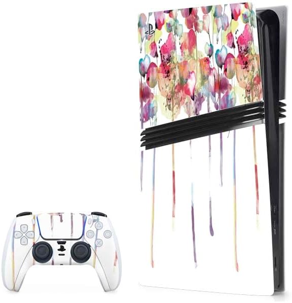 Skinit Decal Gaming Skin Compatible with PS5 Pro Bundle - Floral Shadows Design