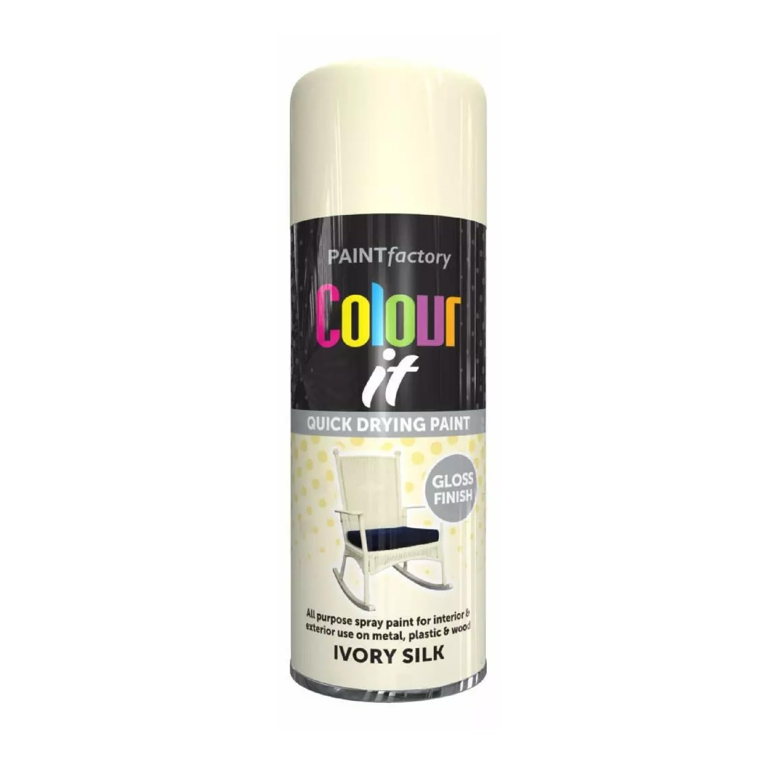 PNJB Ivory Silk Spray Paint, Quick Drying Spray, Excellent Coverage for Metal, Wood, Plastic, Aerosol Spray, Lightweight and Portable,400ml (1PCS)