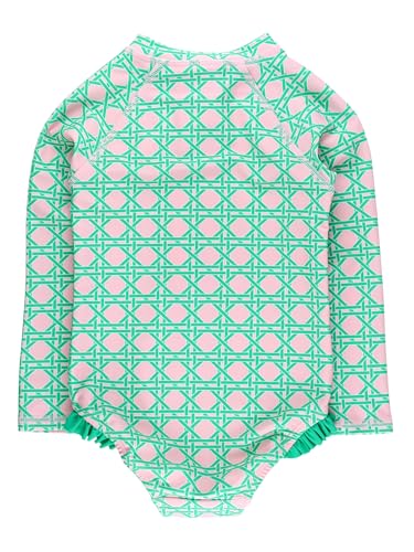 Image of RuffleButts Girls One Piece Rash Guard Baby Swimsuit UPF 50+ Sun Protection