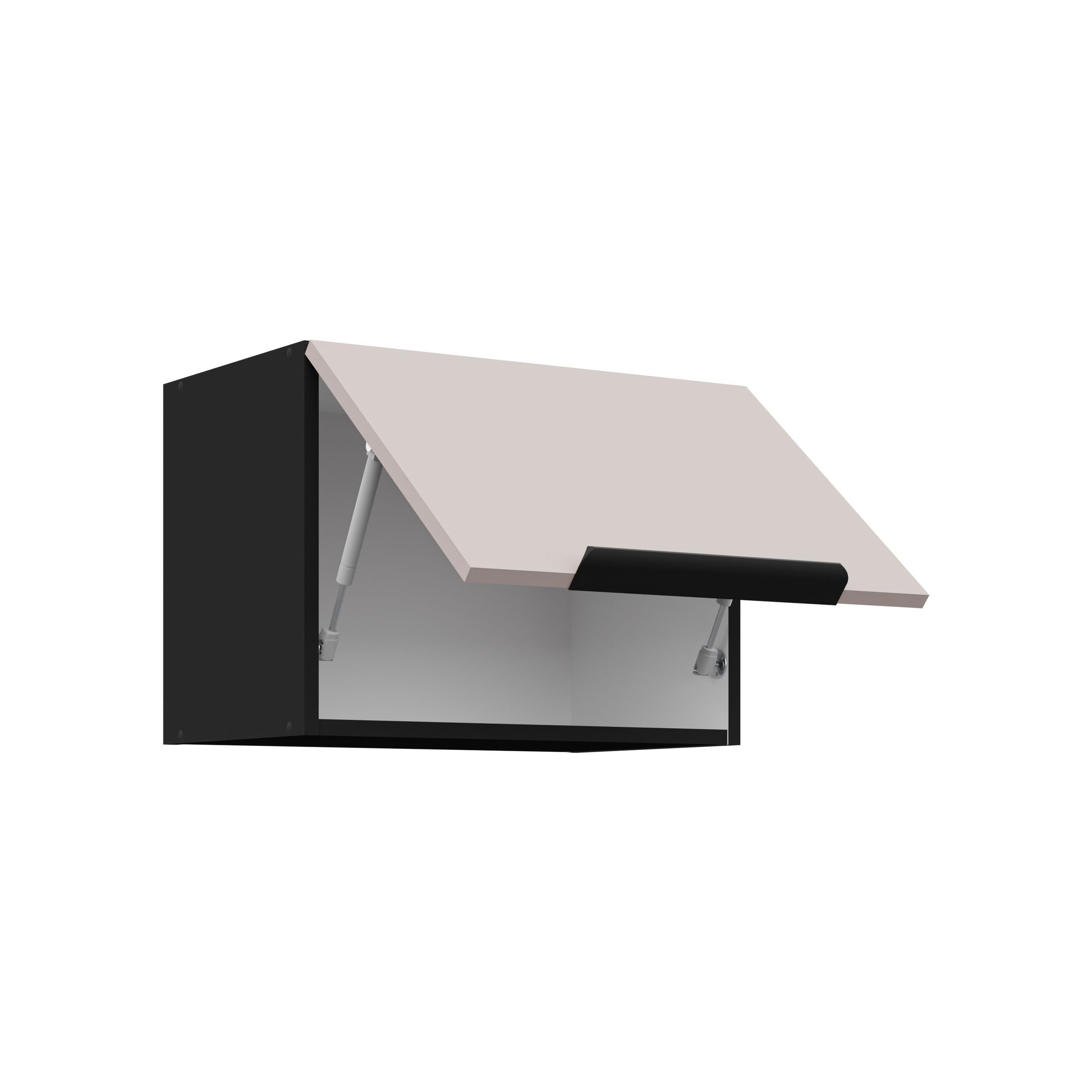 Kuechen-preisbombe Küchen Kurzhängeschrank 50 cm Arona Kaschmir beige matt + Schwarz matt Küchenzeile Küchenblock Küche Einbauküche
