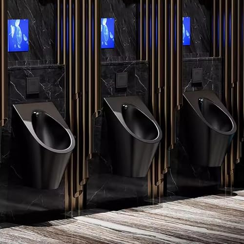 Urinario automático de acero negro con inducción para un baño moderno y sin contacto 3