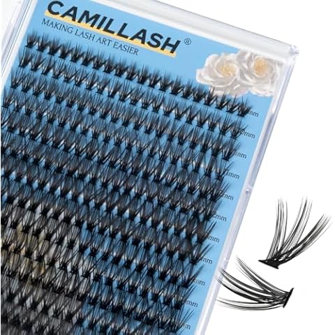 𝘾𝘼𝙈𝙄𝙇𝙇𝘼𝙎𝙃 280pcs Lash Cluster Kit, Volume DIY Eyelash Extensions Fluffy Individual D Curl Lashes 40D-10-16mm Cover