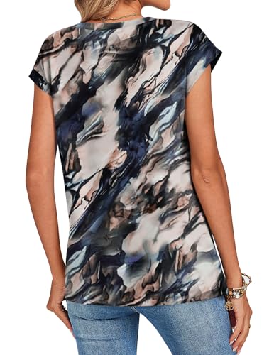 Image of Zeagoo Womens Tops Summer Casual Cap Sleeve Tshirts Shirts Business Dressy Spring Fashion Outfits Trendy Clothes