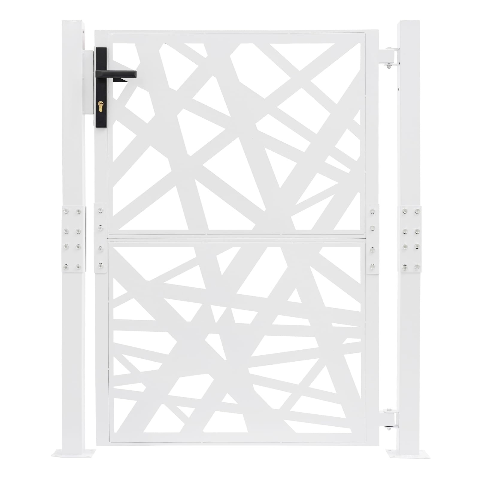 Portail de jardin blanc acier 105 x 125 cm