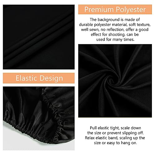 Image of Black Round Backdrop Cover Circle Arch Photography Party Balloon Background 7.2ft Birthday Backdrop for Halloween Party Baby Shower Decor