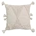 Charm4you 100% Fibra Larga Las Fundas de Almohada,Funda de Almohada copetuda Funda de cojín geométrica de Color sólido 45 * 45cm-Beige,Funda Almohada de Seda Natural