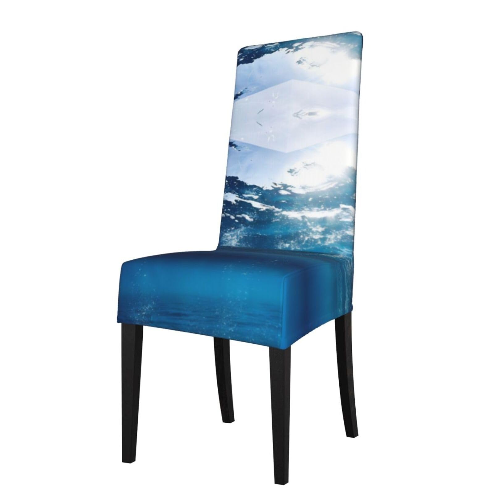 YYHWHJDE Blue Ocean Prints Protection Cover for Dining Chair – Stretchable Slipcovers for a Refreshing Dining Room Makeover