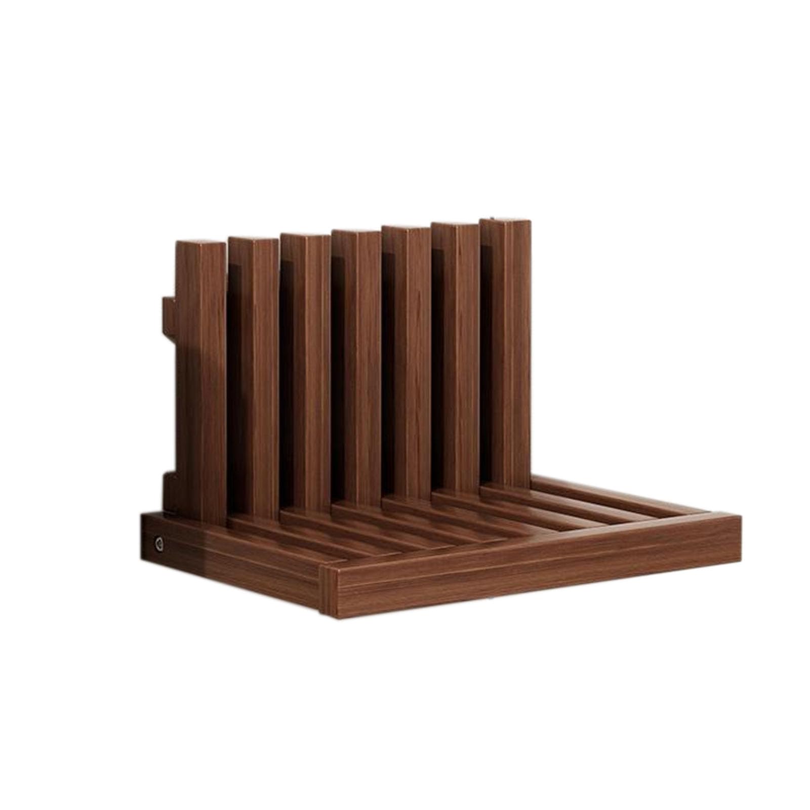 Wall Mounted Wood Folding Seat, Shower Seat Foldable Bathroom Stool, Changing Shoes Bathroom Stool Thick Shoe Folding Chair - Mountable for Space Saving Solution
