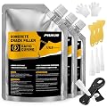 Concrete Crack Filler, 3-Pack Oil-Based Self-Leveling Sealant – Waterproof & Quick Drying for Driveway, Patio, Sidewalk, Garage Floor, Foundation, Basement & Walkway Repair, Gray