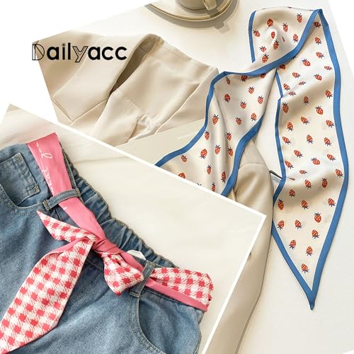 Dailyacc Hair Scarves For Women Purse Scarf For Bags Handle Wrap Scarf For Handbags Fashion Accessories 37.4x 2.36in3