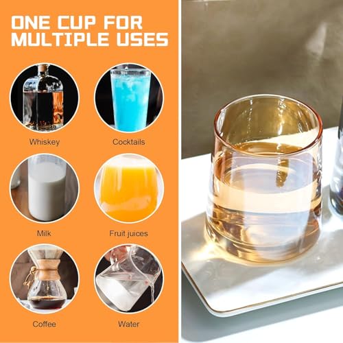 Image of bellemax 300ML Juice and Water Glass Stylish Crystal Highball Drinking Glasses, Medium Size Tumbler Glasses for Juice, Water, Milk, lassi, Cocktails and Sharbat (TR-06, 6 Count (Pack of 1))