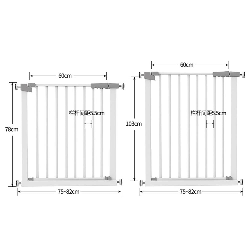 Cancello retrattile per animali domestici, regolabile 76-82 cm con estensione di 14 cm, ideale per scale e porte, barriera di sicurezza interna, facile da installare, design adatto agli animali