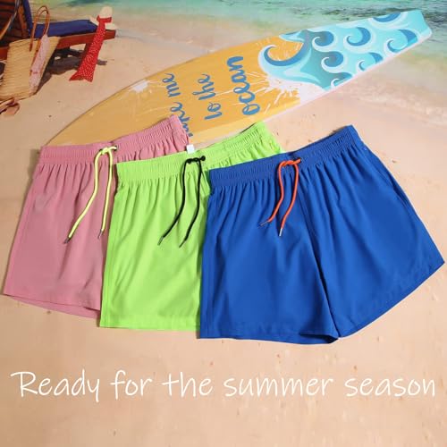 Image of BRISIRA Mens Swim Trunks Swim Shorts Quick Dry 5 inch Inseam Beach Shorts with Compression Liner and Zipper Pocket