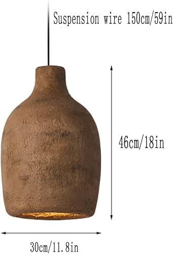 Miniatura 7 de Wabi-sabi - Lámpara colgante de resina estilo japonés, lámpara colgante de estilo rústico vintage para restaurante, lámpara de suspensión para