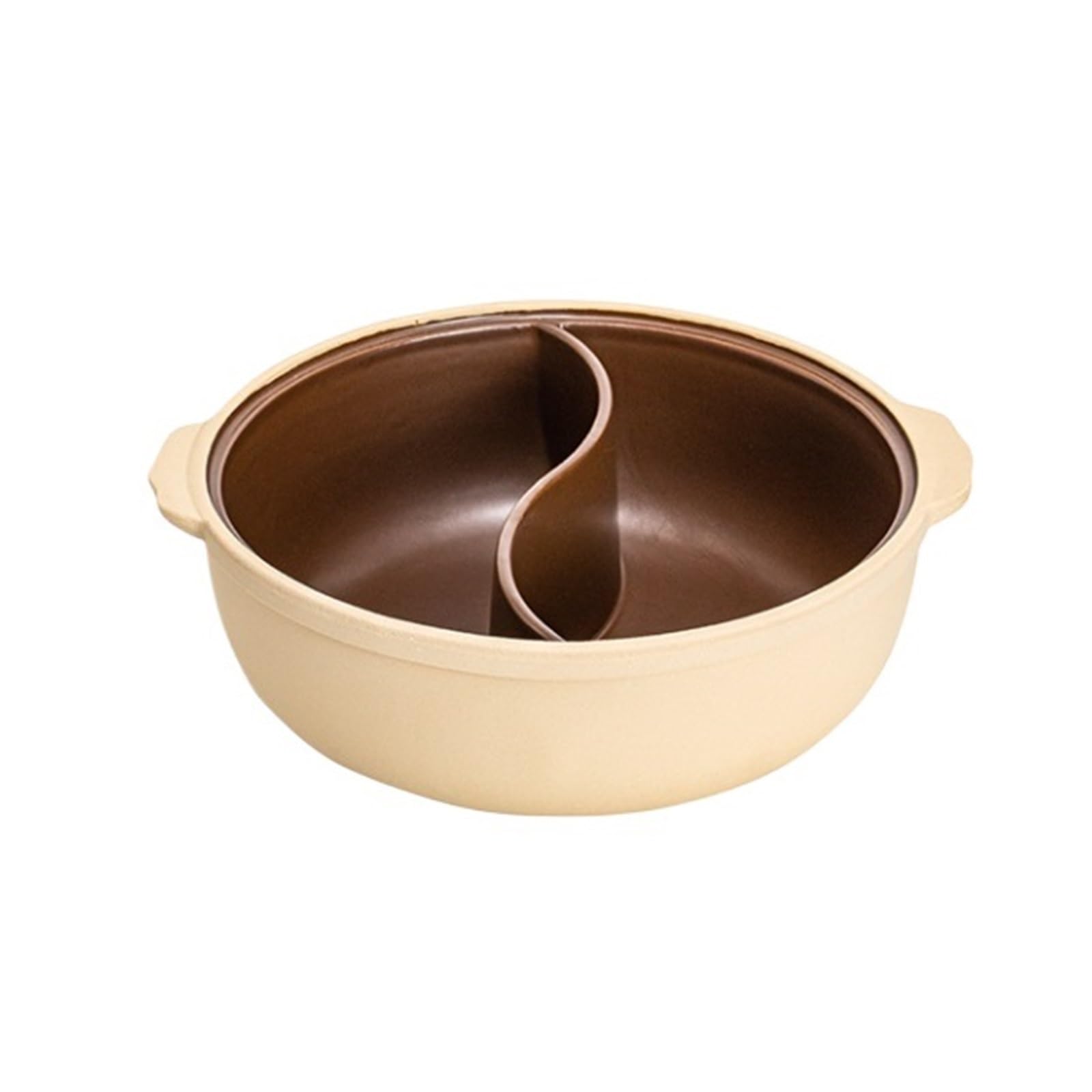 FENOKD Charcoal Hotpot for Cooking Non-Stick Skillet Pot for Cooking Burner with Shabu Shabu Pot Enjoy Cooking Pot Kitchenware (Bruin 30cm)