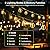 G40 Solar String Lights Outdoor with Remote 60 FT, USB & Solar Dual Charging, Waterproof, 8 Modes 3 Timers, 20+2 LED Shatterproof Bulbs, Dimmable Solar Light for Camping Backyard Bistro Porch Garden