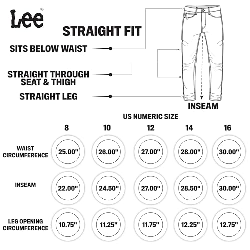 Lee Boys' 5 Pocket Straight Fit Stretch Waist Denim Jeans, Dark Indigo, 10 - image 6