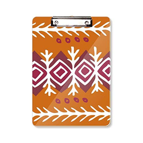 Placque de support A4 motif totems marron, écritoire haut de gamme rigide pour documents