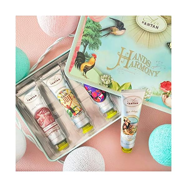 Valentinstag Geschenkset Frauen 4 Handcreme Un Air D'Antan - Hübsche Metallbox - Shea Butter - Geschenke Für Mama… – Bild 6