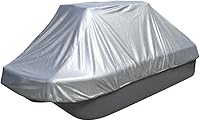 Vista 8 de EliteShield Cubierta de almacenamiento impermeable para lancha de estanque, se adapta a lanchas de lubina Pond Prowler de hasta 10.2 pies de largo