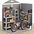 UDPATIO Outdoor Resin Storage Shed 6x4.5 FT, Plastic Garden Shed for Bike, Garbage Can, Tool, Outside Sheds & Outdoor Storage Storage Box with Lockable Door for Backyard, Patio, Lawn, Grey & White